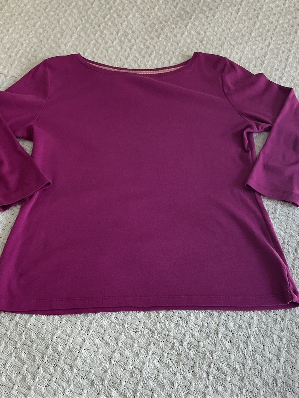 Talbots Berry Boatneck Long Sleeve Top